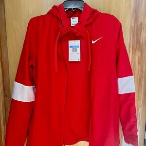 Nike Red and White Dri-Fit Zip Hoodie Jacket